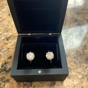 Diamond Nexus Renee Earrings 14k White Gold Total Carat Weight 4.08 Carats